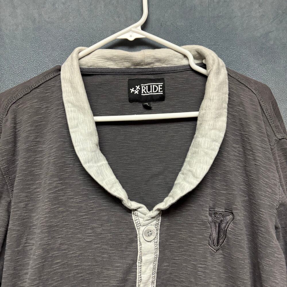 XXX Rude Cardigan Sweatshirt V Neck Button Down Men XL Skater Streetwear Guns